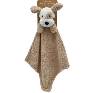 LEVI & EMMIE  Feather Knit Puppy Dog Lovey | Baby Security Blanket | Baby Gift
